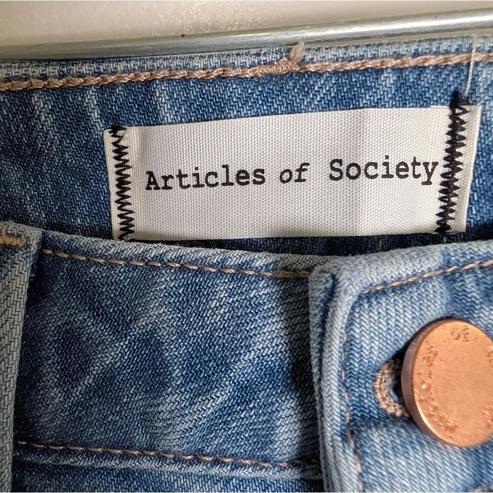 Articles of Society Wide Leg Jeans Size 26 High Rise Light Wash Denim Streetwear